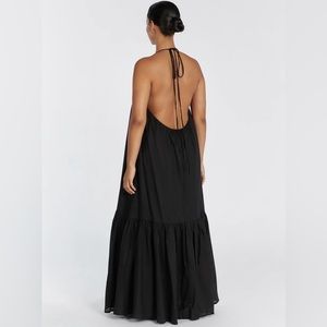 Maxi black linen dress NEW